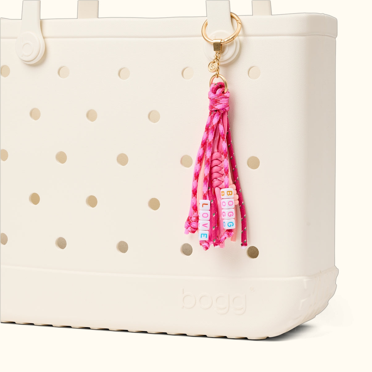Bogg'd & Charmed Love Tassel Quick Dry Beach Storage Tote Large Capacity Tip Resistant with Cosmetic Organizer for Yacht Excursions Travel Organizer Vacation Essentials for Women