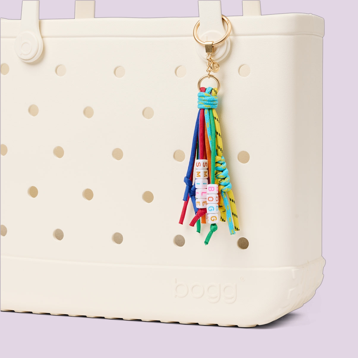 Bogg'd & Charmed Smile Tassel Island Getaway Carryall Heavy Duty Easy Clean Deep Storage Interior for Weekend Travel