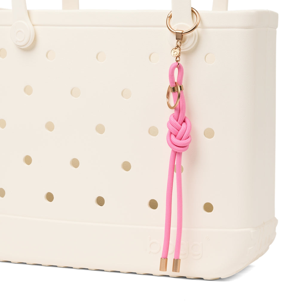 Bogg'd & Charmed Pink Taffy Nautical Rope Adventure Ready Beach Tote Luxury Large Capacity Waterproof Phone Pouch Included for Outdoor Sports