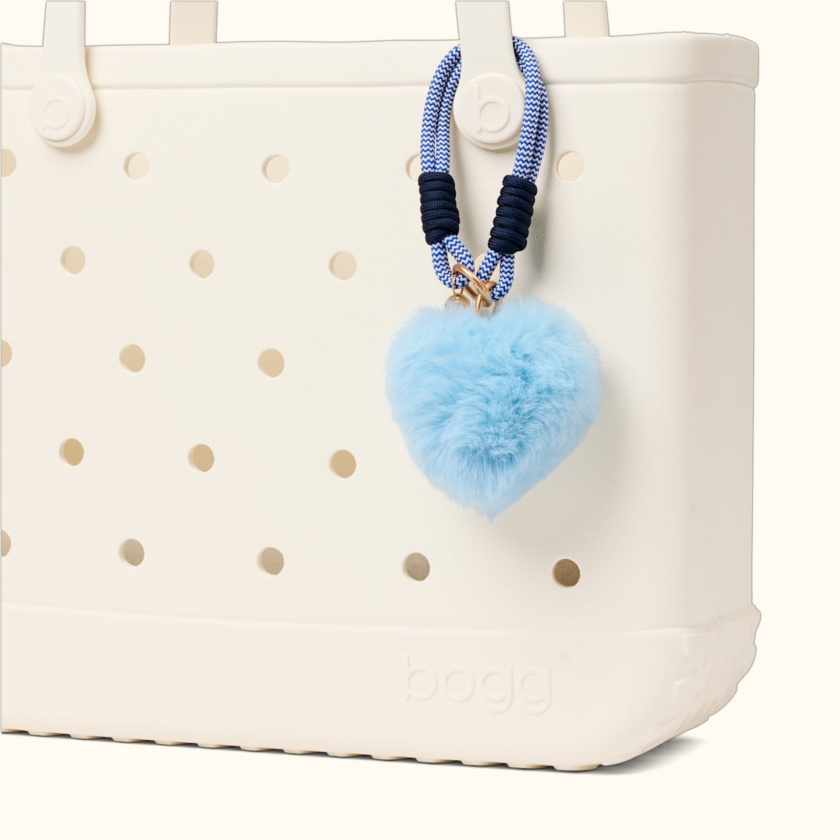 Bogg'd & Charmed Blue Heart Pouf Luxury Resort Pool Tote Easy Clean Durable with Cosmetic Organizer for Outdoor Adventures Travel Organizer Vacation Essentials for Women