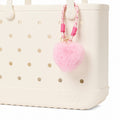 Bogg'd & Charmed Pink Heart Pouf Luxury Resort Pool Tote Easy Clean Durable with Cosmetic Organizer for Outdoor Adventures Travel Organizer Vacation Essentials for Women