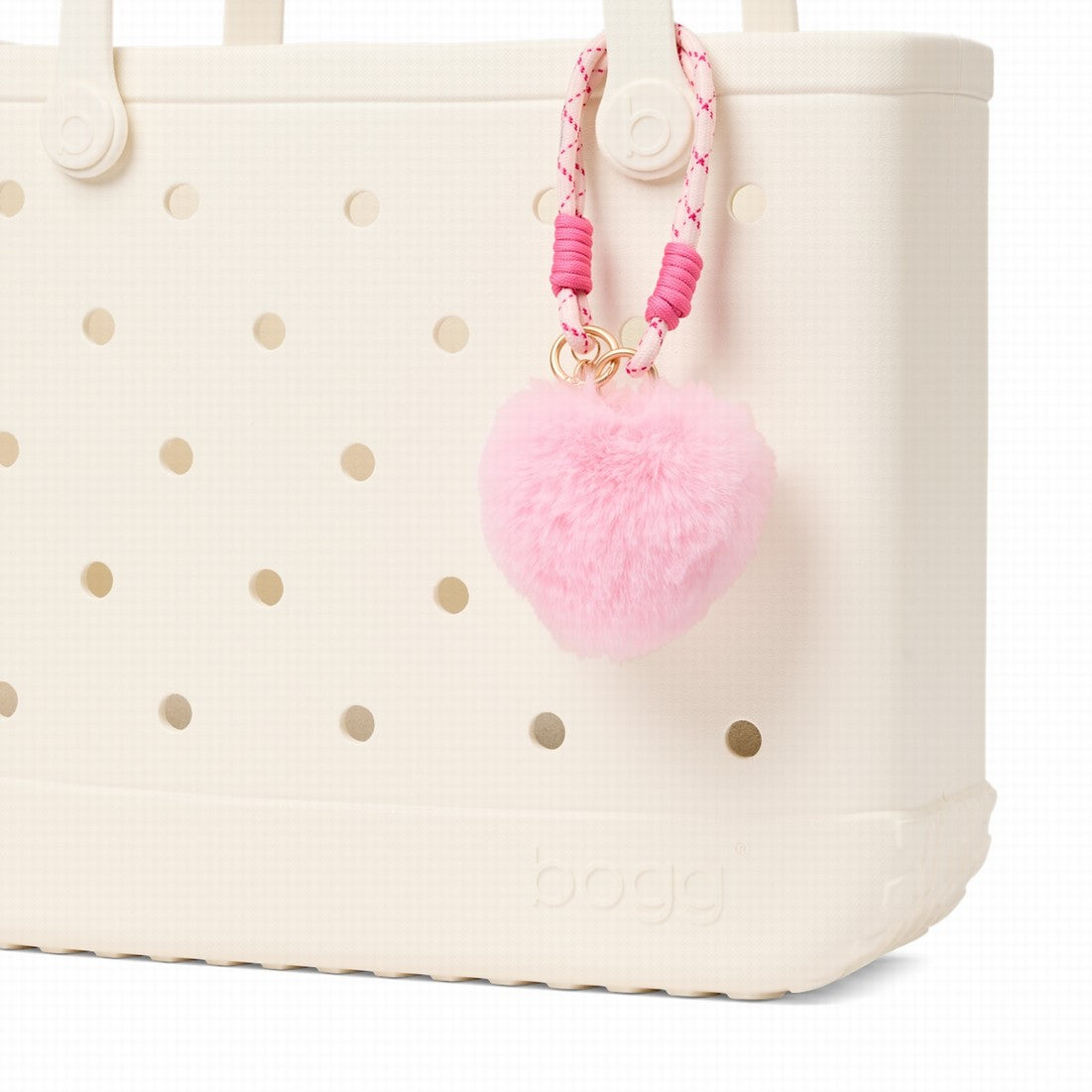 Bogg'd & Charmed Pink Heart Pouf Luxury Resort Pool Tote Easy Clean Durable with Cosmetic Organizer for Outdoor Adventures Travel Organizer Vacation Essentials for Women