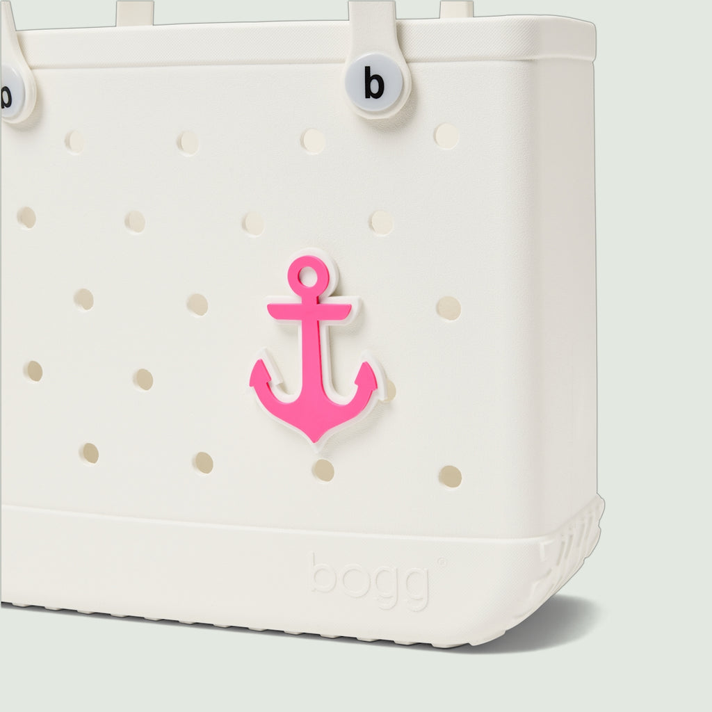 Bogg Bit Pink Anchor Family Fun Day Tote Flexible Oversized Extra Wide Opening for Resort Vacations