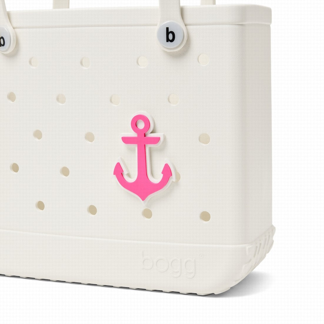 Bogg Bit Pink Anchor Women's Waterproof Beach Tote Washable Large Capacity with Cosmetic Organizer for Water Sports Travel Organizer Vacation Essentials for Women