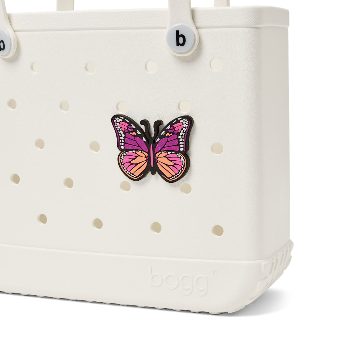Bogg Bit Petal Pusher Butterfly Quick Dry Beach Storage Tote Large Capacity Tip Resistant with Adjustable Shoulder Strap for Yacht Excursions Travel Organizer Vacation Essentials for Women