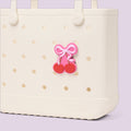 Bogg Bit Cherry Bow Boat Trip Waterproof Tote Sandproof Sandproof with Adjustable Shoulder Strap for Weekend Getaways Travel Organizer Vacation Essentials for Women