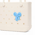 Bogg Bit Blue Bow Summer Holiday Storage Tote Ultra Durable Large Capacity Extra Wide Opening for Boat Excursions