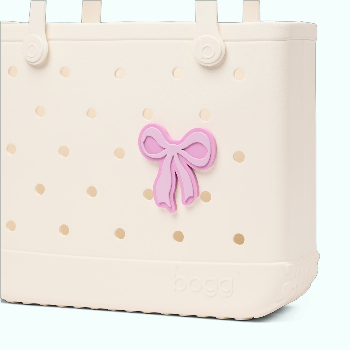 Bogg Bit Pink Bow Summer Beach Accessories Bag Lightweight Easy Clean with Reinforced Handles for Cruise Travel Travel Organizer Vacation Essentials for Women