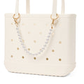 Bogg'd & Charmed String of Pearls Boat Trip Waterproof Tote Oversized Lightweight with Easy Clean Surface for Tropical Vacations Travel Organizer Vacation Essentials for Women
