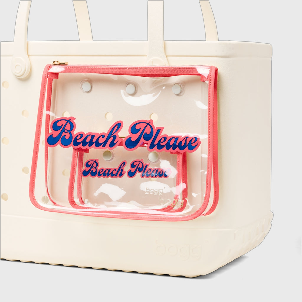 Bogg Bag Decorative Insert Beach Please Oversized Beach Travel Tote Easy Clean Tip Resistant with Cosmetic Organizer for Pool Days Travel Organizer Vacation Essentials for Women