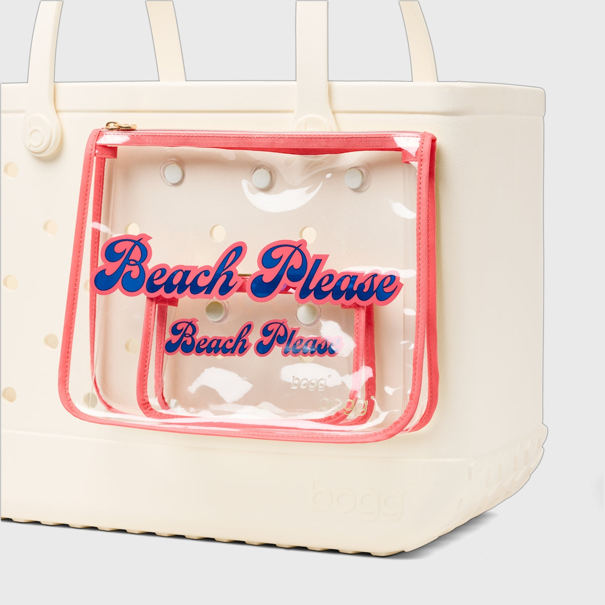 Bogg Bag Decorative Insert Beach Please Oversized Beach Travel Tote Easy Clean Tip Resistant with Cosmetic Organizer for Pool Days Travel Organizer Vacation Essentials for Women