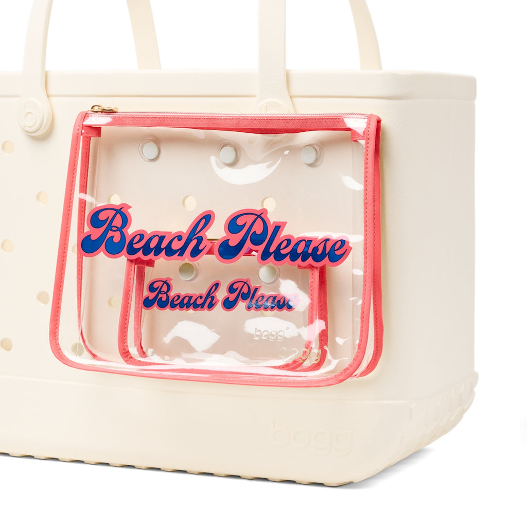 Bogg Bag Decorative Insert Beach Please Large Capacity Beach Carryall Travel Friendly Large Capacity with Travel Accessory Pouch for Cruise Travel Travel Organizer Vacation Essentials for Women