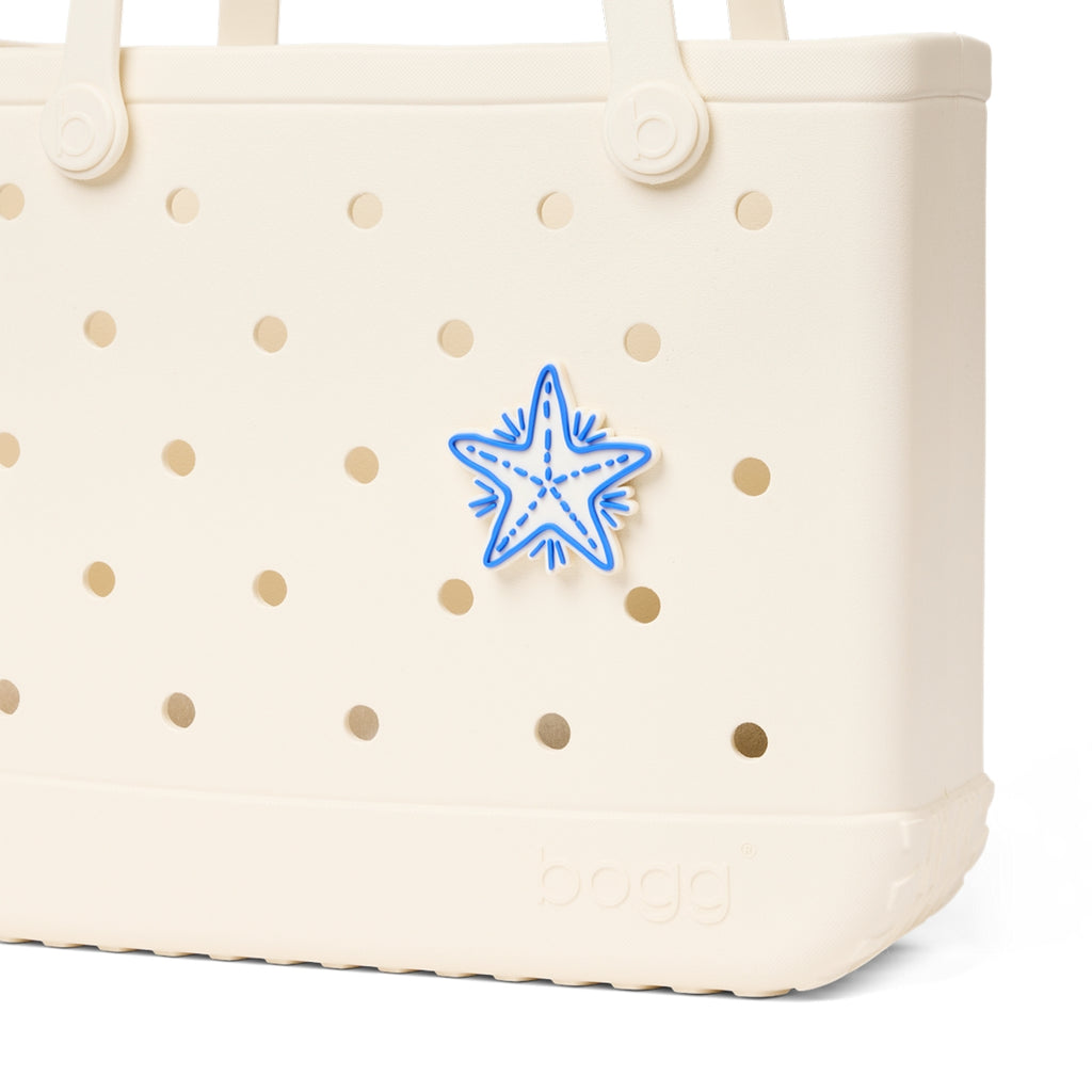 Bogg Bit Blue Starfish Weekend Getaway Beach Bag Durable Durable with Waterproof Phone Pouch for Resort Holidays Travel Organizer Vacation Essentials for Women