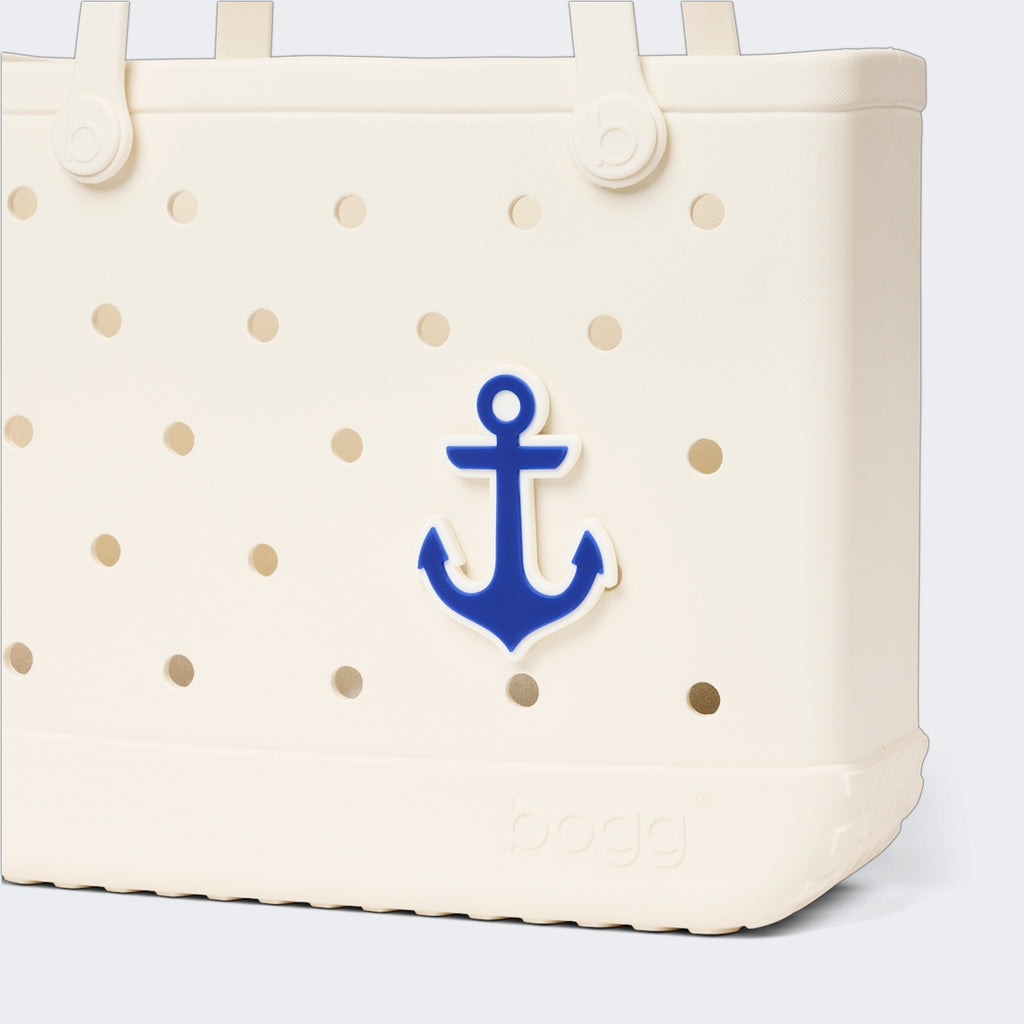 Bogg Bit Mykonos Blue Anchor Family Size Beach Organizer Sandproof Oversized with Non Slip Bottom for Picnic Days Travel Organizer Vacation Essentials for Women