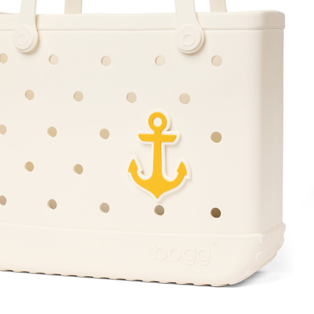Bogg Bit Limoncello Yellow Anchor Easy Clean Rubber Tote Easy Clean Durable with Travel Accessory Pouch for Family Beach Days Travel Organizer Vacation Essentials for Women