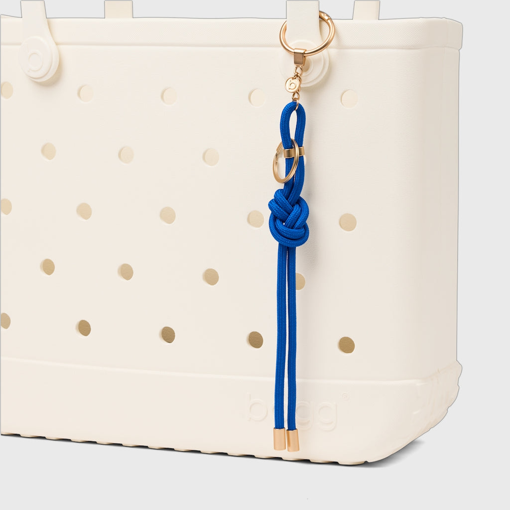 Bogg'd & Charmed Mykonos Blue Nautical Rope Women's Waterproof Beach Tote Washable Large Capacity with Extra Storage Compartments for Cruise Travel Travel Organizer Vacation Essentials for Women