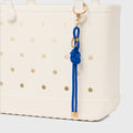 Bogg'd & Charmed Mykonos Blue Nautical Rope Women's Waterproof Beach Tote Washable Large Capacity with Extra Storage Compartments for Cruise Travel Travel Organizer Vacation Essentials for Women